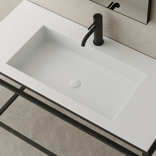 Встроенная раковина - BERLIN - ZENON SMART SOLID SURFACE - из Solid Surface / со встроенной столешницей / антибактериальная