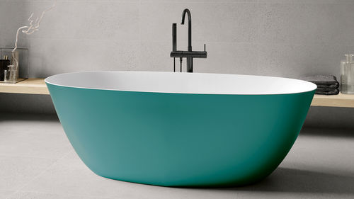 Овальная ванна - COVADONGA - ZENON SMART SOLID SURFACE - островная / для жилых зданий / из Solid Surface