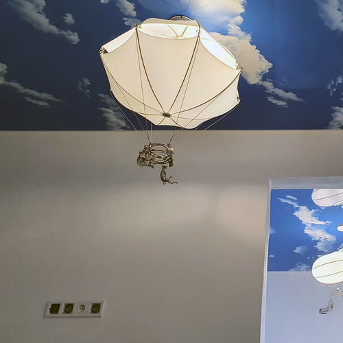 Потолочный светильник уникальный дизайн - LIGHT AIRSHIP - ARTBUZ creative workshop - овальный / из металла / из алюминия