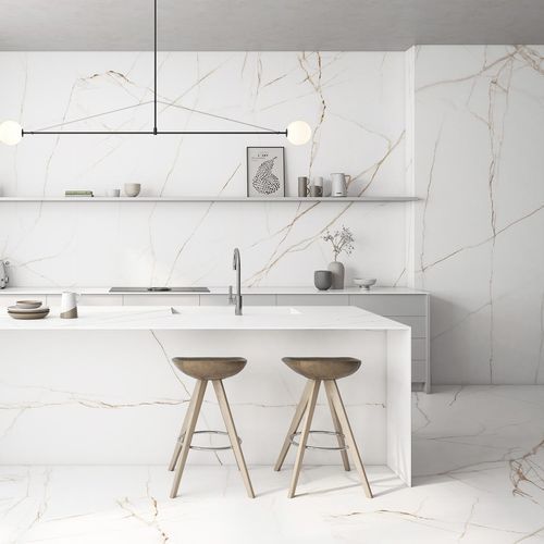 Плита из камня из керамогранита - MELBOURNE  - Arklam - для кухни / для рабочей поверхности / имитация мрамора