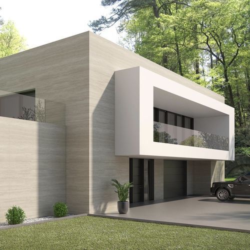 Панельная облицовка фасада - TRAVERTINE NAVONA - Arklam - из керамогранита / естественная отделка / имитация мрамора