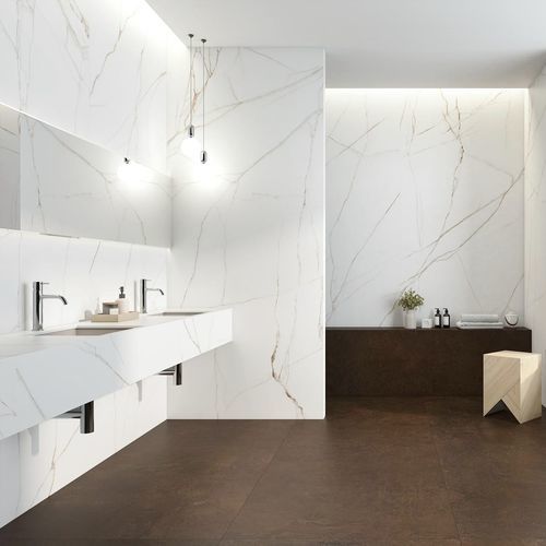 Плита из камня из керамогранита - MELBOURNE  - Arklam - для ванной комнаты / для облицовки / имитация мрамора