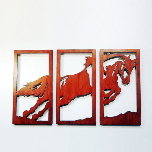 Настенная декоративная панель - Quadro design Tramax Equus - Laserplanet - из дерева / МДФ / для бытового использования