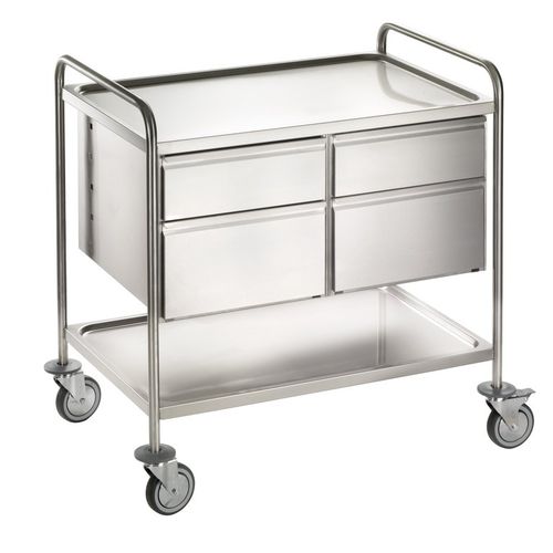 Тележка для подносов - CS962-4CP-CS - QUATRO S.R.L. - для профессиональной кухни / из нержавеющей стали