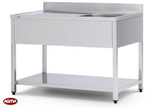 Тумба для раковины из нержавеющей стали из нержавеющей стали - AGMA ARREDO INOX PROFESSIONALE SRL A SOCIO UNICO - на ножках / для профессионального использования