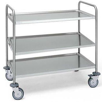 Служебная тележка - AGMA ARREDO INOX PROFESSIONALE SRL A SOCIO UNICO - для учреждений здравоохранения / из нержавеющей стали