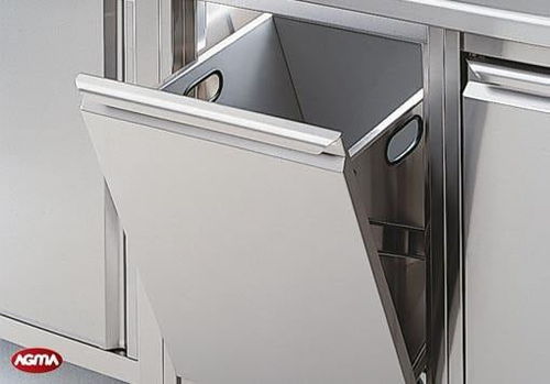 Встраиваемый мусорный контейнер - AGMA ARREDO INOX PROFESSIONALE SRL A SOCIO UNICO - из нержавеющей стали / с крышкой / для интерьера