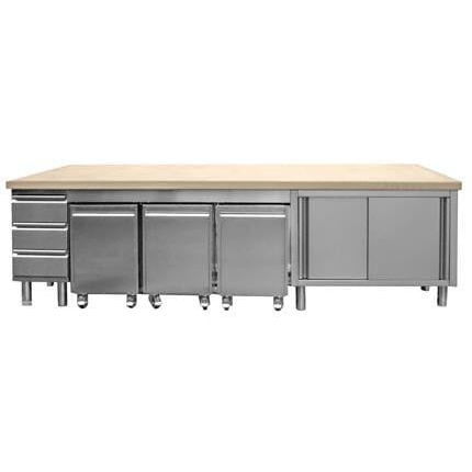 Рабочая поверхность из дерева - AGMA ARREDO INOX PROFESSIONALE SRL A SOCIO UNICO - из гранита / из нержавеющей стали / для профессионального использования