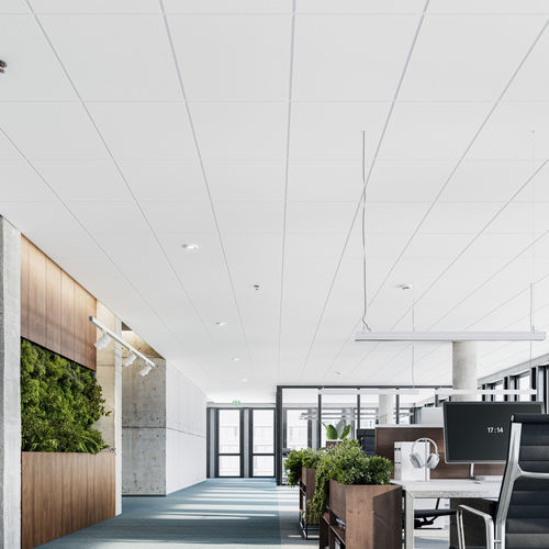 Подвесной потолок из минерального волокна - TOPIQ® Alpha 15 - Knauf Ceiling Solutions - из плит / из панелей / для офиса