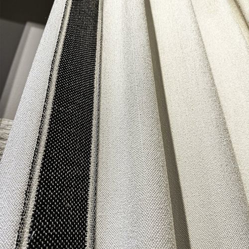 Обивочный текстильный бордюр - LUZ - DEGRAPE - в полоску / из льна / из полиэстера