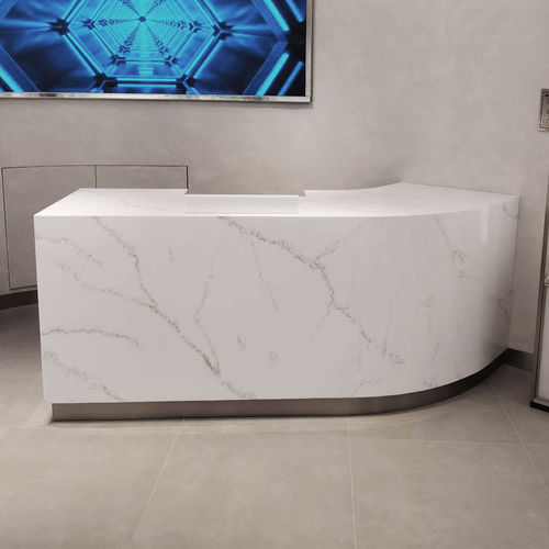Рабочая поверхность из Solid Surface - CALACATTA HW6812 - Kaiping Fuliya Industrial Co., Ltd. - для приемной зоны / белая / полированная