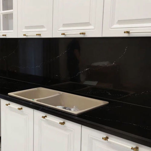 Рабочая поверхность из Solid Surface - CALACATTA HW6813-1 - Kaiping Fuliya Industrial Co., Ltd. - для кухни / для ванной комнаты / черная