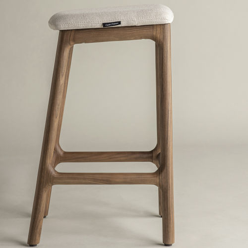 Современный барный табурет - Rocco  - Pommier Furniture - из ткани / с основанием из дуба / с основанием из цельной древесины