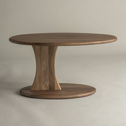 Современный журнальный столик - Ellipse Big - Pommier Furniture - из дуба / из орехового дерева / с основанием из дуба