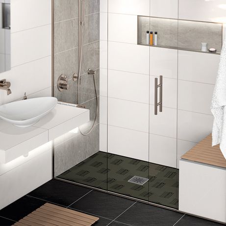Прямоугольный душевой поддон - TUB-BOL - LUX ELEMENTS - приподнятый / на уровне пола / из губки