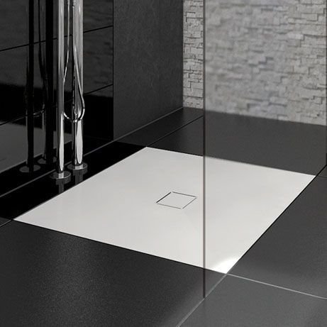 Квадратный душевой поддон - TUB-FINISH - LUX ELEMENTS - напольный / на уровне пола / из Solid Surface