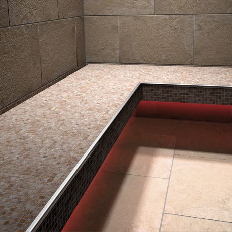 Современная скамейка - CONCEPT-BA-FLOAT-GK - LUX ELEMENTS - из нержавеющей стали / из губки / без спинки