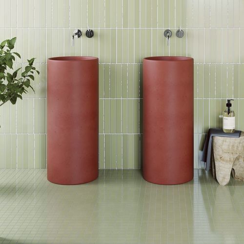 Раковина на ножке - TONDO - Maark Bathware - из бетона / матовая отделка / круглая