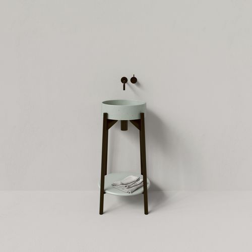 Раковина с консолью - FUSE - Maark Bathware - из бетона / круглая / без отверстия