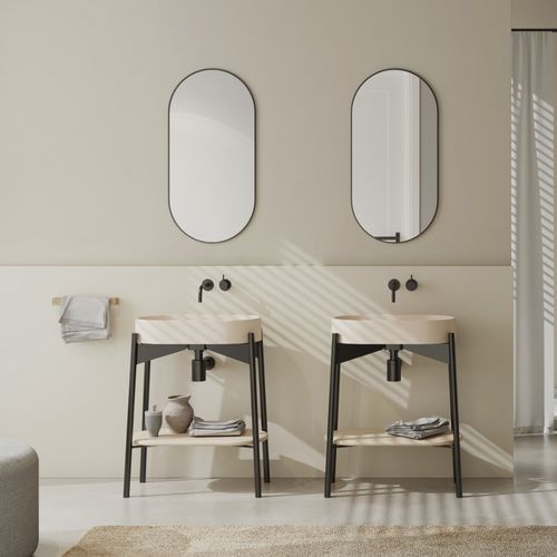 Раковина с консолью - FUSE XL - Maark Bathware - из бетона / овальная / без отверстия