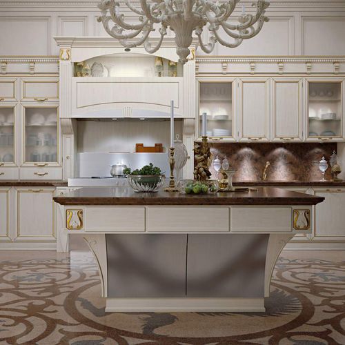 Классическая кухня - TAORMINA : LUXURY - ARCARI ARREDAMENTI - из дерева / островного типа / с ручками