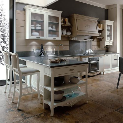 Классическая кухня - TAORMINA : CONTEMPORARY - ARCARI ARREDAMENTI - из терракоты / из нержавеющей стали / L-образная