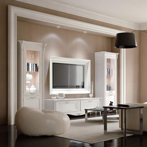 Классический настенный комплект для ТВ - SIENA : CLASSIC - ARCARI ARREDAMENTI - из лакированной древесины / модульный