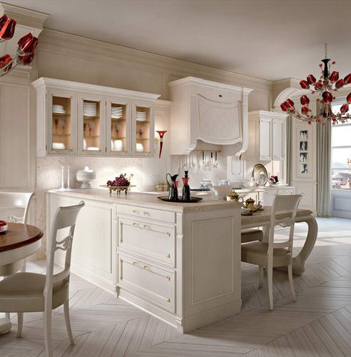Классическая кухня - SIENA : LUXURY - ARCARI ARREDAMENTI - из дерева / L-образная / с ручками
