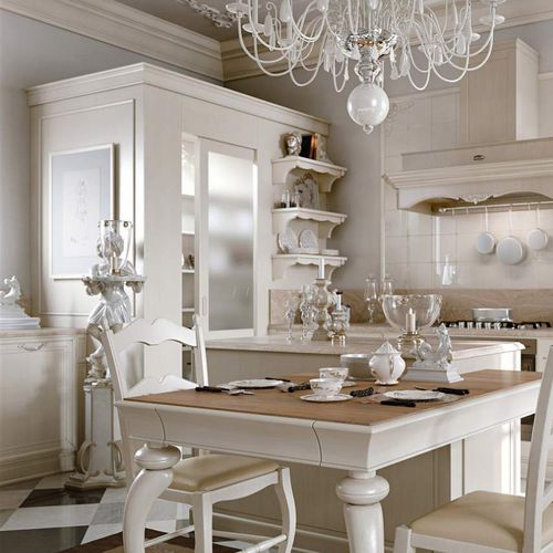 Классический шкаф для хранения для кухни - VENEZIA : PROVENCAL - ARCARI ARREDAMENTI - из матового стекла / из пеньки