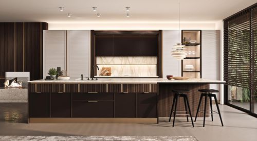 Современная кухня - Solferino Italian Chic - ARCARI ARREDAMENTI - из орехового дерева / из мрамора / из латуни