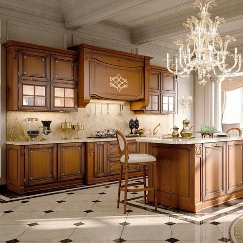 Классическая кухня - Capri Luxury - ARCARI ARREDAMENTI - из орехового дерева / островного типа / с ручками
