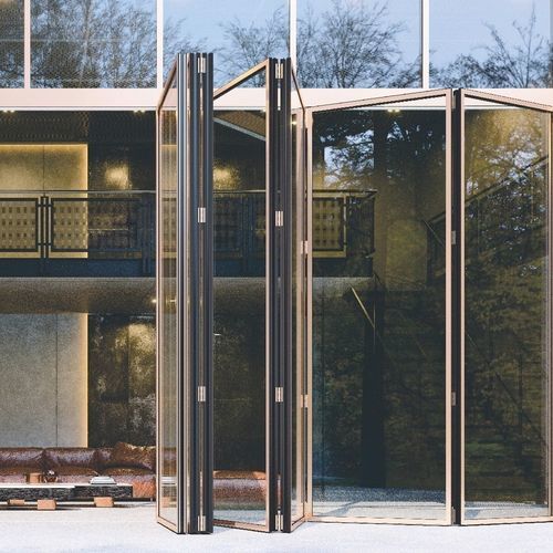 Складная дверь - Motion 60FS - MOTION FACADES - входная / из алюминия / минималистская