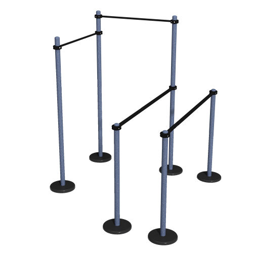Множественный турник - MB 7.60/9 UNEVEN  - Streetbarbell - из стали / для наружного применения / для оздоровительной пробежки