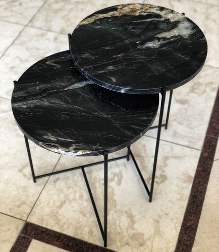 Современный стол Жигонь - BELVEDERE  - PASIFIK GRANIT - из кварцита / с основанием из металла / круглый