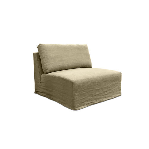 Современное низкое кресло - ARLES - HOME SPIRIT - из ткани / из бука / со съемным чехлом