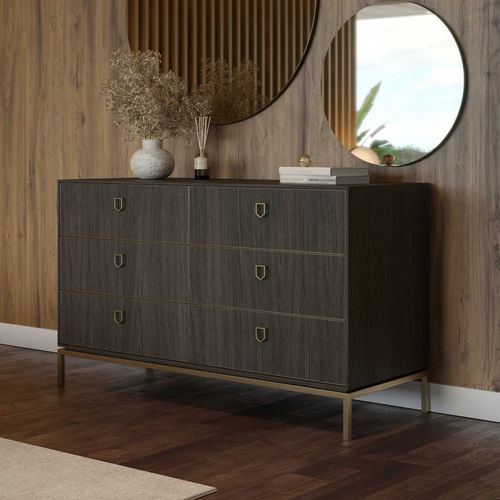 Современный комод - Cocktail - Stylish Club - из фанерованной древесины / из латуни / прямоугольный