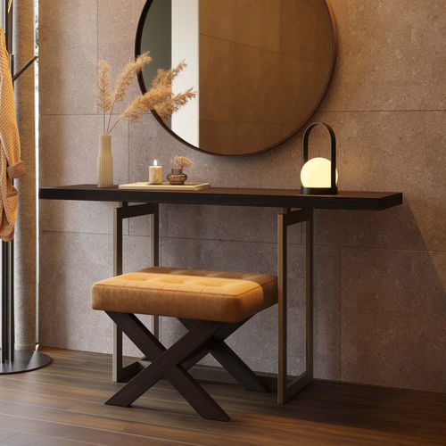 Современный стол-консоль - Fortune - Stylish Club - из фанерованной древесины / с основанием из матированной латуни / прямоугольный