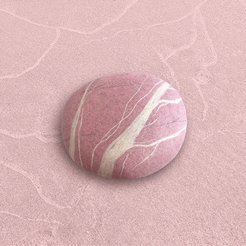 Современный пуф - PINK DREAM - Katsu Stones - из шерсти / круглый / ручной работы