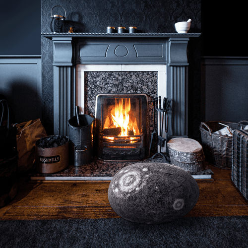 Современный пуф - SCANDINAVIAN MOSS - Katsu Stones - из шерсти / круглый / ручной работы