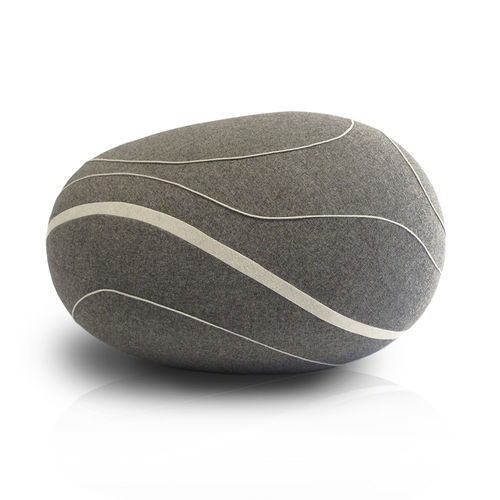 Современный пуф - DEVON - Katsu Stones - из шерсти / круглый / ручной работы