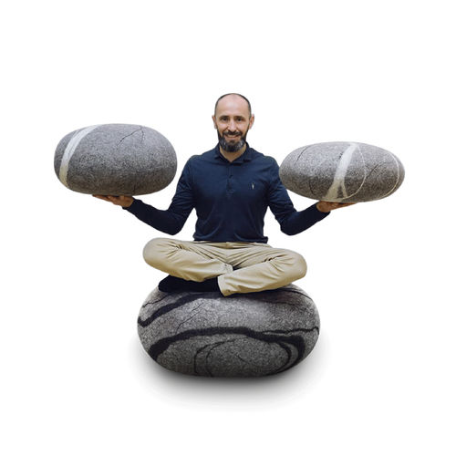 Современный пуф - ZENSET - Katsu Stones - из шерсти / круглый / овальный
