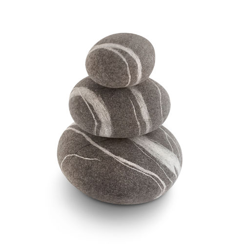 Современный пуф - SET054W - Katsu Stones - из шерсти / круглый / ручной работы