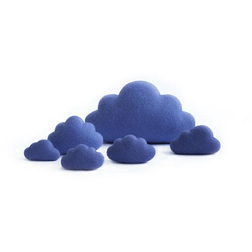 Однотонная подушка - BLUE WOOL CLOUD - Katsu Stones - для бытового использования / из шерсти / синяя