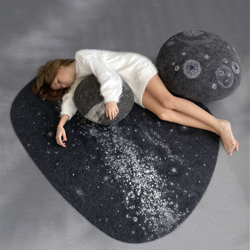 Современный ковер - MILKY WAY - Katsu Stones - с рисунком / из шерсти / ручной работы