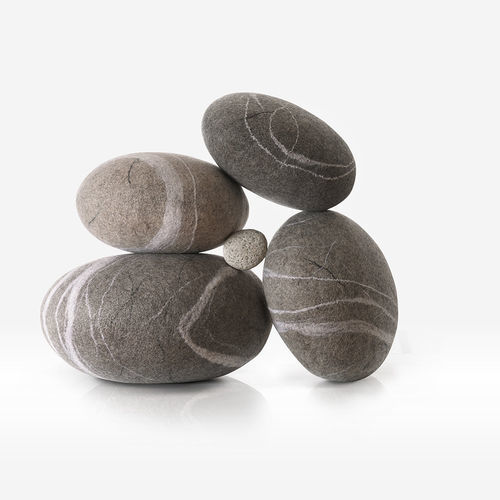 Современный пуф - DELTA - Katsu Stones - из шерсти / круглый / ручной работы