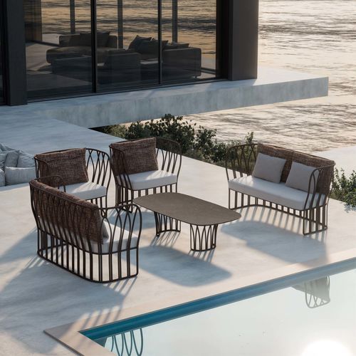 Дизайнерский диван - KORU - Yaaz - для наружного применения / из Sunbrella® / с подлокотниками