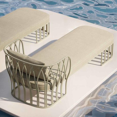 Современный садовый шезлонг - KORU - Yaaz - из Sunbrella® / из алюминия / для наружного применения