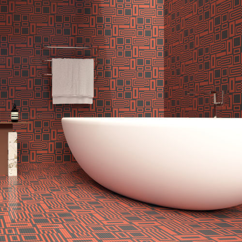 Мозаика из мрамора - SWITCH ROSSO NERO - TESSERE - из вулканической лавы / из натурального камня / из переработанного стекла