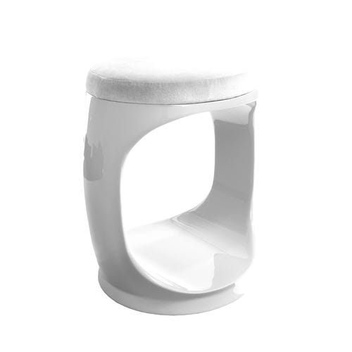 Современный табурет - Signet Ring B10001 White - Softicated - из бархата / с основанием из полиуретана / обитый