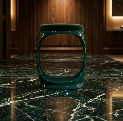 Современный табурет - Signet Ring B10012 Forest Green - Softicated - из бархата / с основанием из полиуретана / обитый